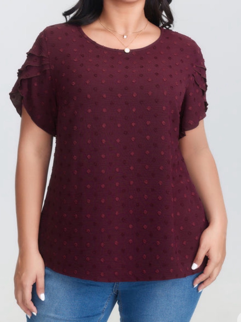 BloomChic Textured Color Contrast Petal Sleeve Blouse size 4x(26)